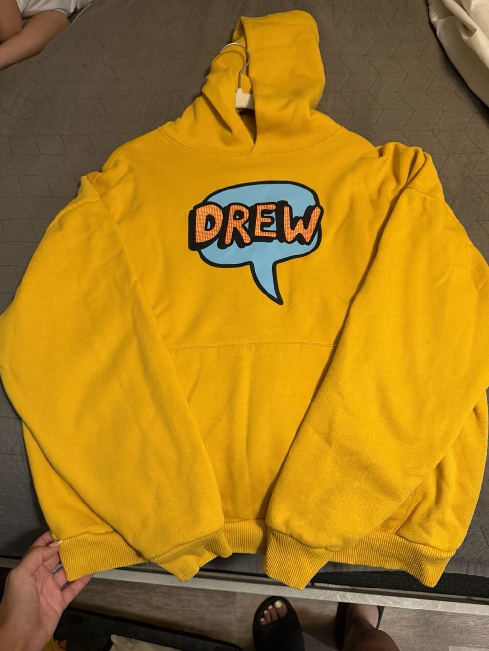 drew house Yellow DREW Graphic Logo Pullover Hoodie Men's Size S Hooded